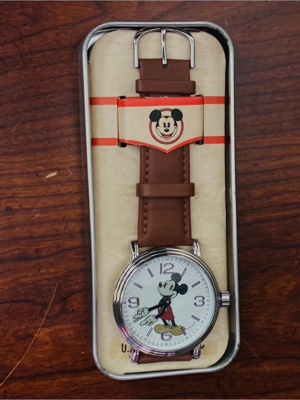 Disney ewatch Factory Mickey Mouse Brown and White, Strap Watch